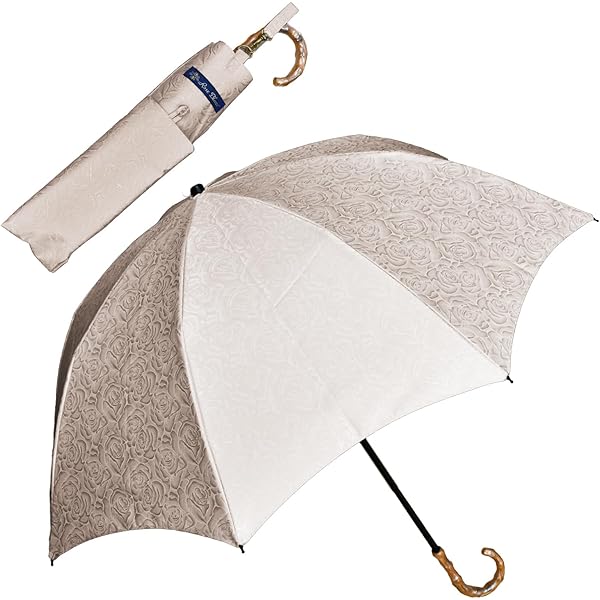 芦屋ロサブラン アイボリー 折りたたみ日傘 2段ラージ | 折りたたみ日傘 (60cm) | 芦屋ロサブラン